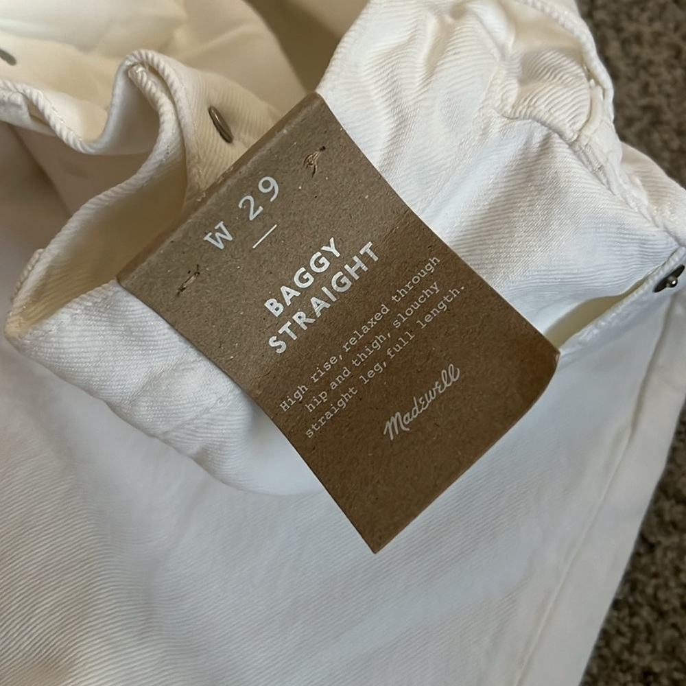 Madewell Baggy Straight White Jeans - Picture 5 of 8